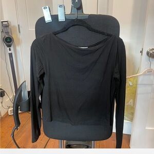 Reformation boat neck Black Long Sleeve Top